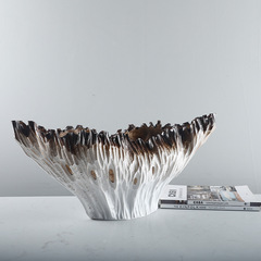 創意シンプルで豪華なモデルルームのリビングオフィスの玄関の抽象的な芸術の幾何学の貝殻の大きい花器の工芸品