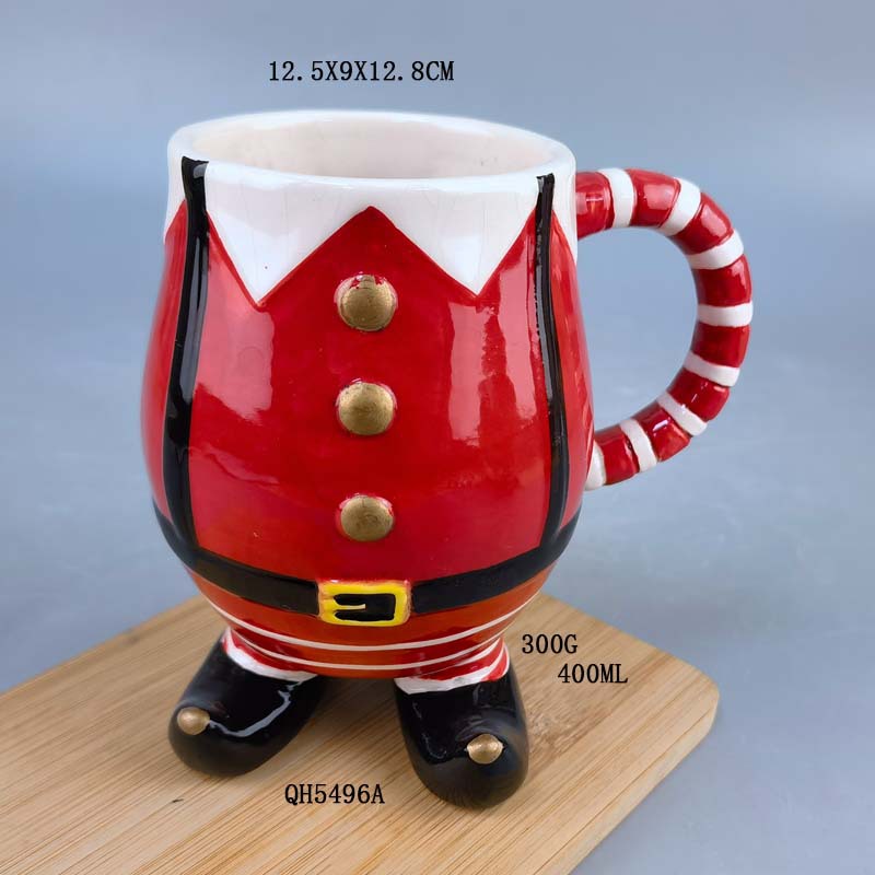 Taza de Santa de cerámica de venta caliente personalizada transfronteriza Taza de café americana pintada a mano Taza creativa Navidad