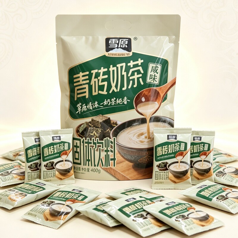 Snowfield Green Brick Milk Tea, 400g, a specialty of Inner Mongolia, a grassland delicacy, a solid milk-based beverage Snowfield Green Brick Milk Tea, 400g, a specialty of Inner Mongolia, a grassland delicacy, a solid milk-based beverage