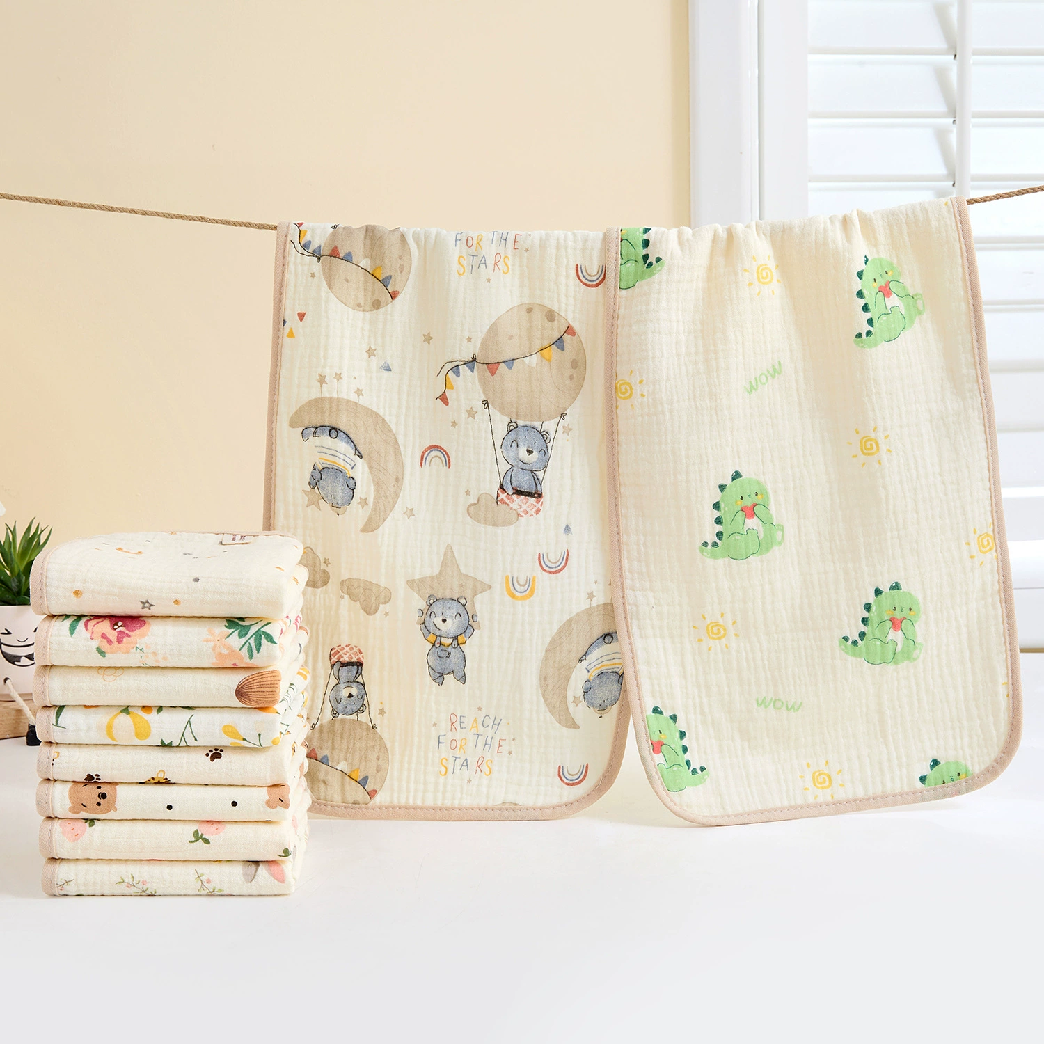 Пеленка-салфетка для новорожденных 25*50 см, милая марлевая салфетка для вытирания рта и лица, впитывающая, для младенцев и детей