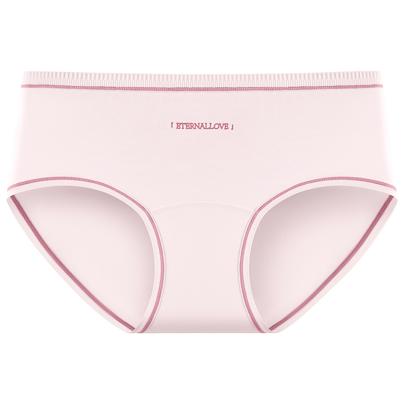 Ropa interior de mujer calzoncillos sin costuras de entrepierna antibacteriana de algodón puro primavera y verano nueva ropa interior de cintura media de algodón para bebés de clase A para niñas
