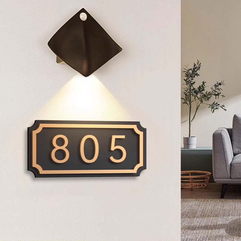 门口感应灯入户门牌走廊自动射灯玄关充电照明灯智能感应壁灯标牌