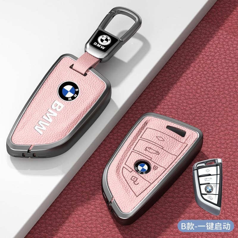 모델 B 핑크 아연 합금 쉘 + 자동차 로고 사각 버클