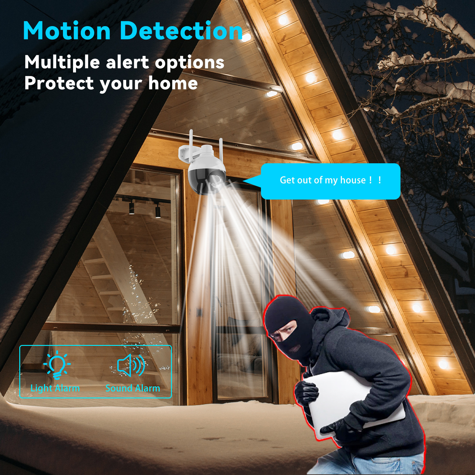 Tuya PTZ impermeable vigilancia graffiti cámara panorámica inalámbrica WiFi doble luz visión nocturna a todo color cámara domo