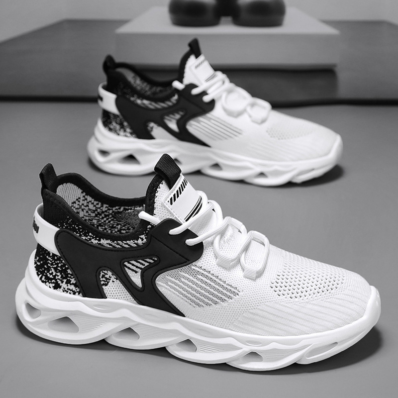 Se puede usar en cuatro estaciones, cómodo, casual, versátil, todos los días, zapatos de hombre de estilo deportivo de plataforma a juego con pies de tejido volador de nuevo estilo para hombres