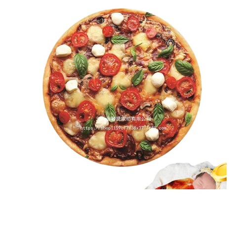 Folding Blanket Digital Printing Pizza Blanket Flannel Napkin Blanket Corn Tortilla Dual-Sided Fleece Blanket