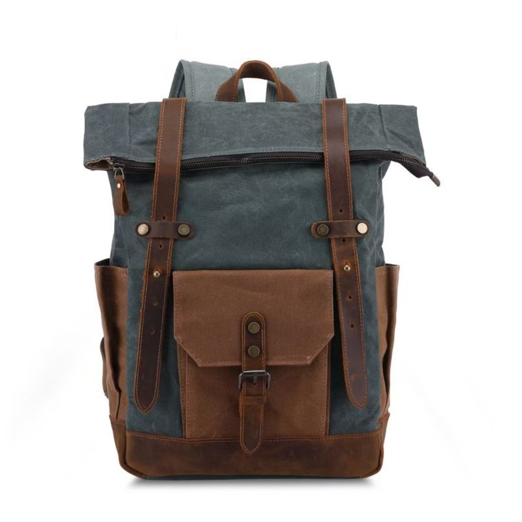 Vintage Oil Wax Waterproof Canvas Traveling Bag