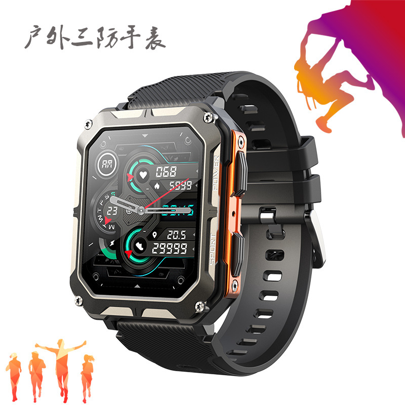 Reloj inteligente transfronterizo de tres pruebas C20PRO 1.83 llamada Bluetooth pulsera deportiva frecuencia cardíaca recordatorio de información de oxígeno en sangre
