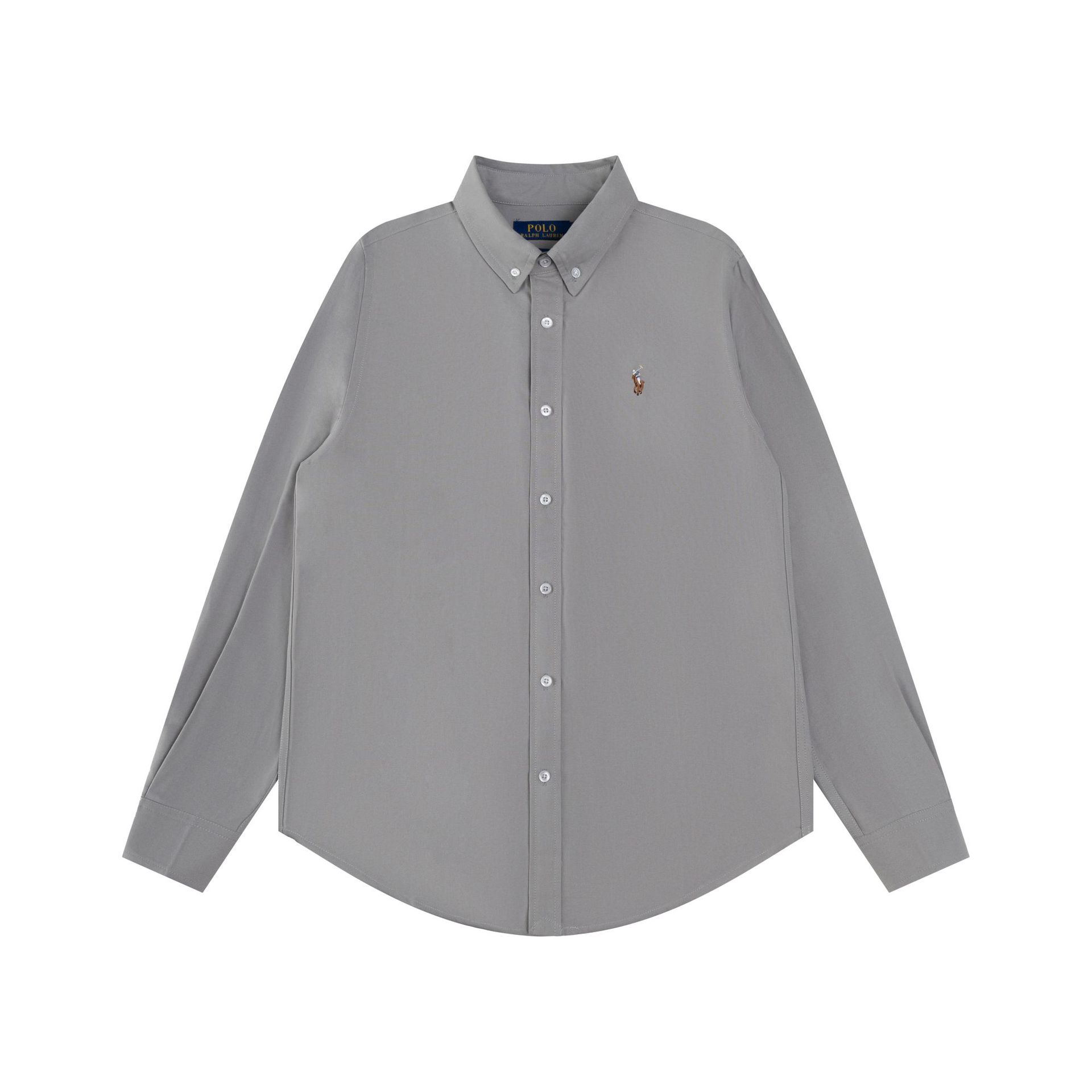 High-Quality Qr-Scannable Rl Ralph Lauren Embroidered Oxford Shirt, Loose Casual Versatile Classic Top