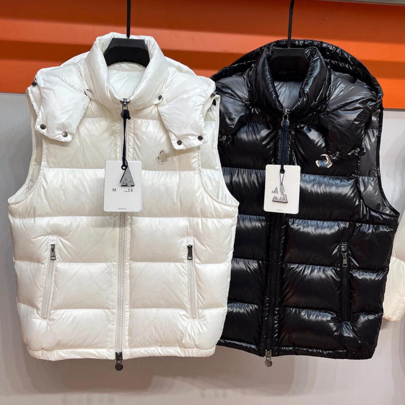 Glossy Cotton Vest with Detachable Hood, Warm Sleeveless Jacket, Wholesale from Manufacturer, Windproof and Waterproof Cotton Vest