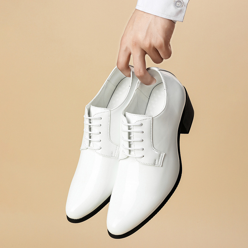 Cross-Border Cuban Shoes, Fashionable Pointed-Toe High-Heeled Leather Shoes, Business Height-Increasing Shoes, Banquet and Dance Leather Shoes Cross-Border Cuban Shoes, Fashionable Pointed-Toe High-Heeled Leather Shoes, Business Height-Increasing Shoes, Banquet and Dance Leather Shoes