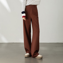 窄版直筒裤25年春秋宽松遮肉显瘦西装阔腿长裤子女高腰休闲时尚