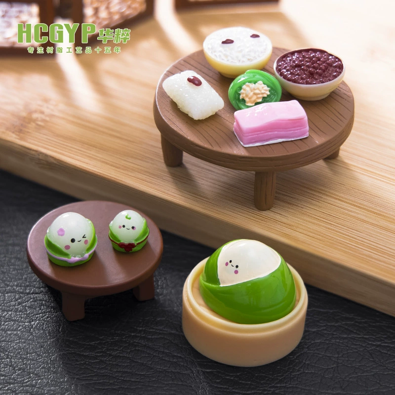 Микро пейзаж мультфильм милый зongzi Праздник дракона украшения настольный дом креативная декоративная смоляная резиновая маленькие украшения