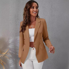 2025年亚马逊欧美女装新款热销气质休闲时尚西装领修身型小西装女