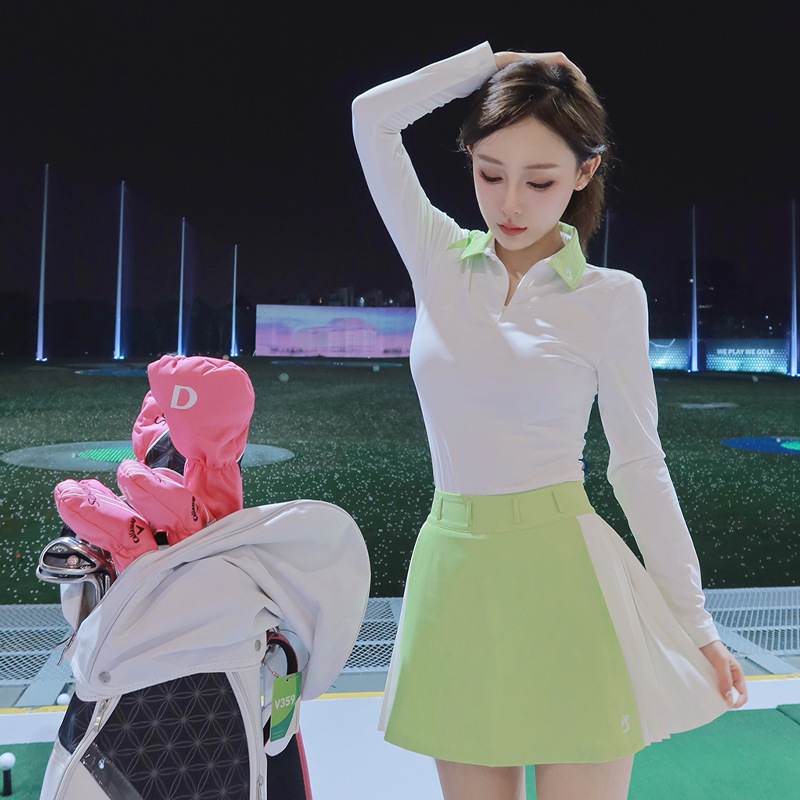 Tashi Spring New Golf Women's Warm Quick-Drying Slim Top Sports Pleated Short Culottes Women's Suit