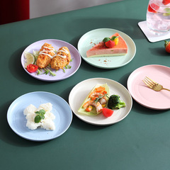 和風家庭用骨吐き皿プラスチックかわいい小皿小麦わらディナープレートゴミ皿ラウンドおかずプレート