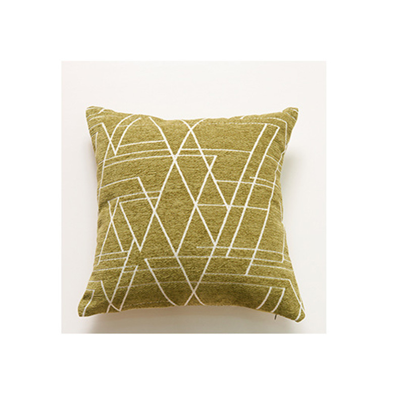 Chenille sofá cojín almohada simple línea geométrica modelo sala de estar respaldo cintura almohada en stock