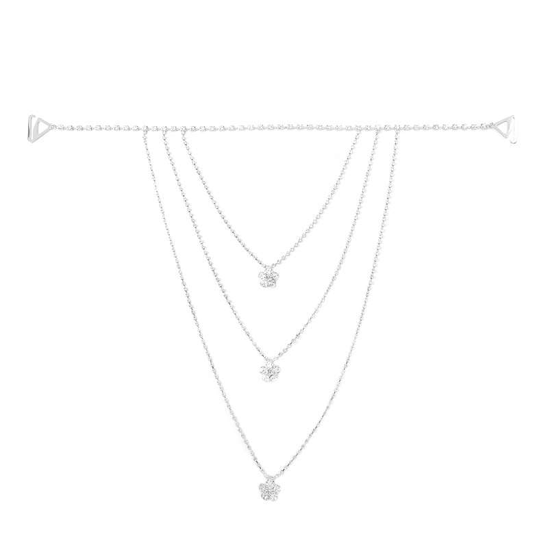 Europa y los Estados Unidos multicapa brillante taladro chaîne de hombros accesorios de vestido de boda moda sexy colgante de gota de agua temperamento cadena de cuerpo