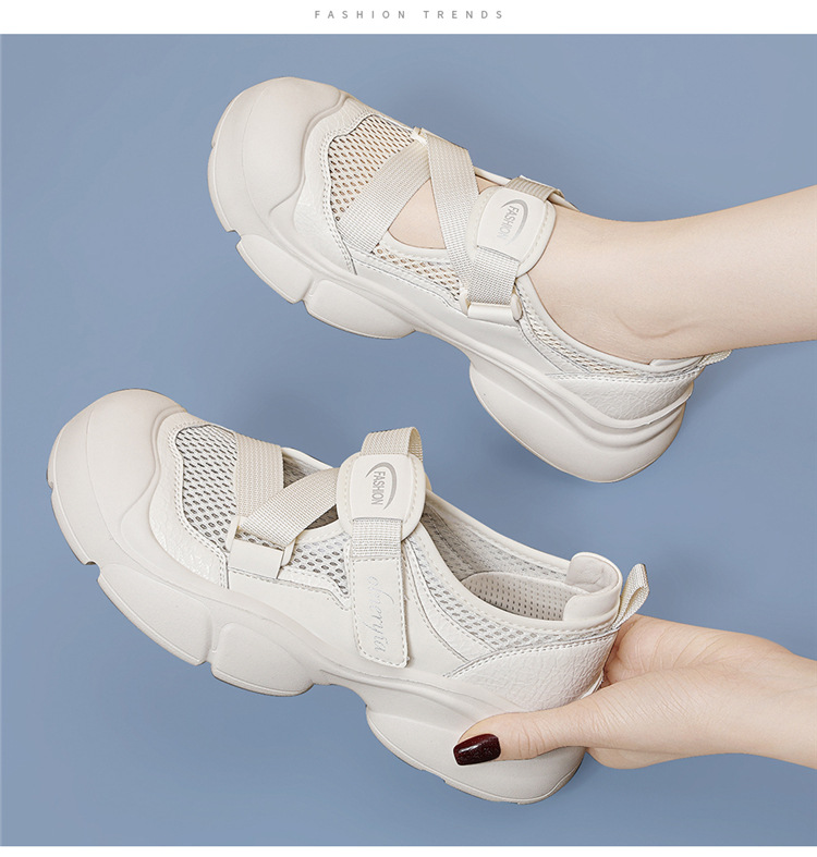Dép sandal La Mã nữ đế dày mũi kín thoáng khí phong cách thể thao gót 4 cm — JST 7182 gót đen cao 4cm, JST 7182m màu gót cao 4cm chi tiết 9