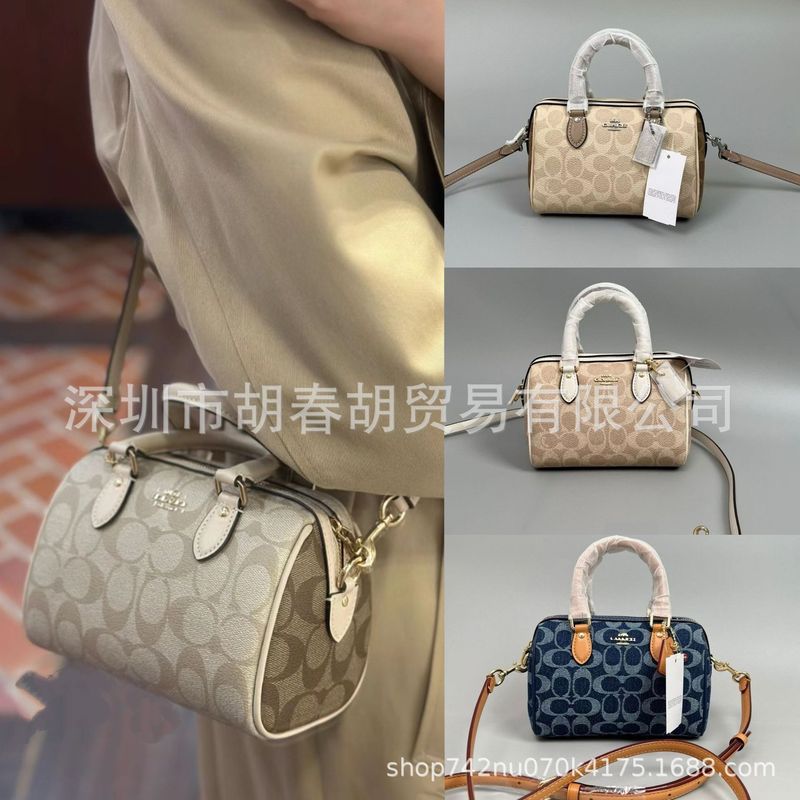 纯原高版本C家新款女包迷你波士顿枕头包老花头层牛皮手提斜挎包|undefined
