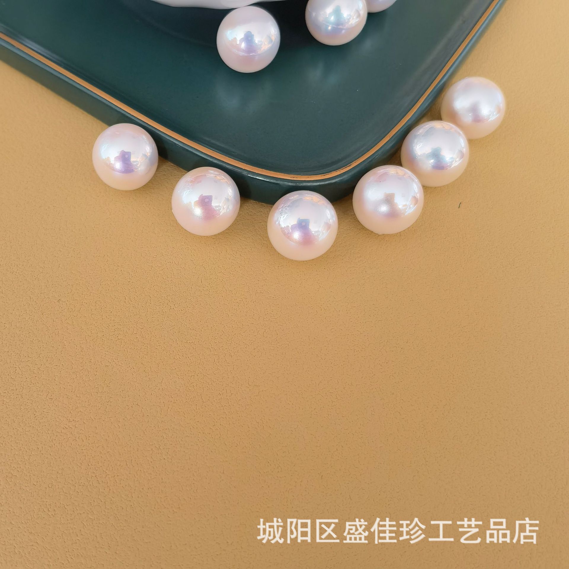 Nuevo estilo imitación caballo Shell medio agujero pendientes de perlas accesorios para el cabello accesorios de bricolaje solo agujero pan al vapor perlas de pan perlas sueltas al por mayor