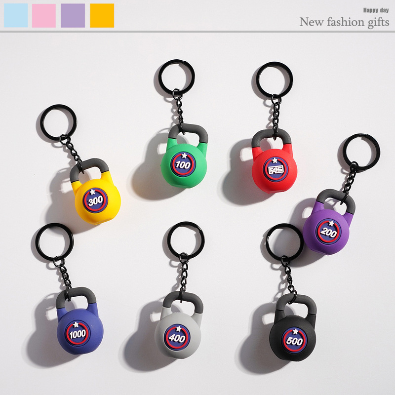 New Kettlebell Pendant Fitness Keychain Sports Accessories Backpack Pendant Couple Creative Gift Jewelry