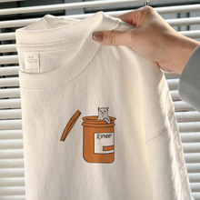 ins日系纯棉白色长袖t恤女韩版潮oversize设计感小众百搭宽松上衣