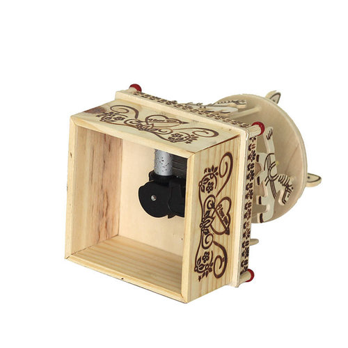 Wooden Carousel Windmill Cartoon Music Ornament Children's Toy Gift Wooden Craft Eight-Track Player Wholesale