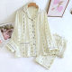Spring and summer pregnant women's crepe pajamas pure cotton spring and autumn nursing pajamas postpartum confinement clothing Maternity maternity room maternity set