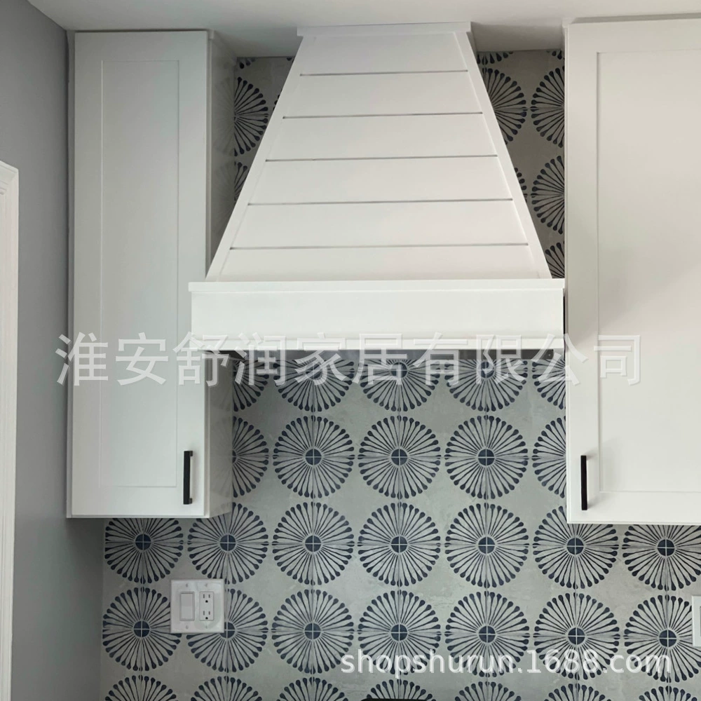 Встраиваемая кухонная вытяжка из массива дерева, белая кремовая, для квартиры, из бука, на заказ