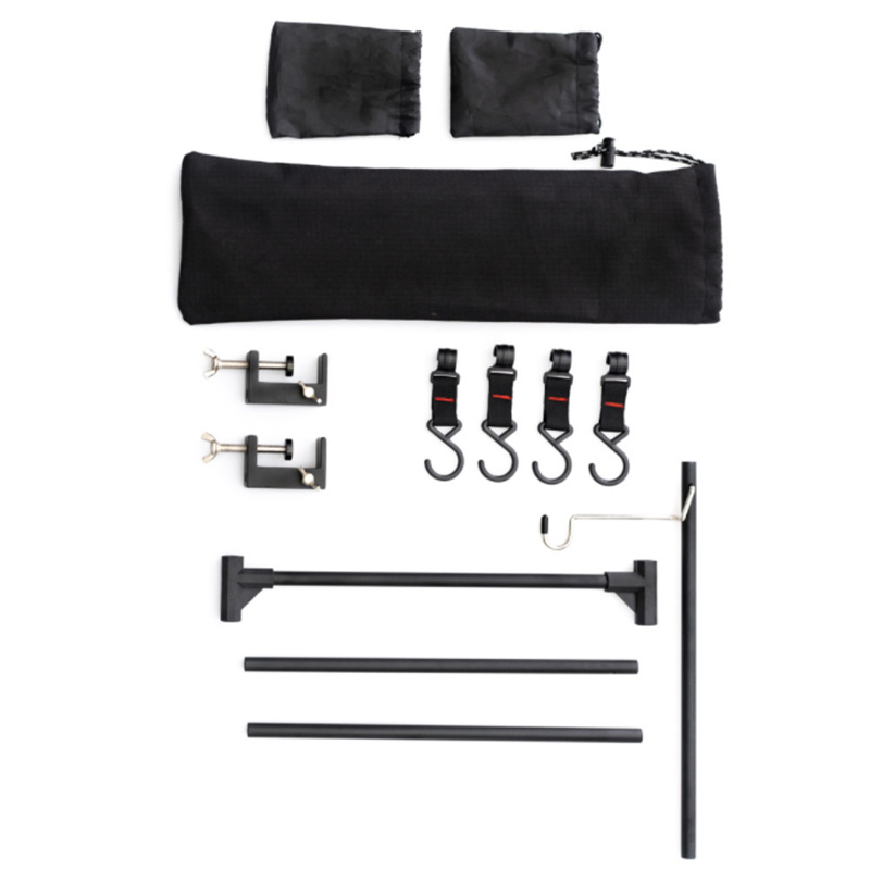 Acampar al aire libre de almacenamiento de escritorio de aleación de aluminio picnic barbacoa vajilla multiusos estante de mesa de camping estante de la lámpara