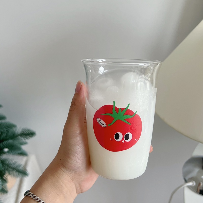 大衆シンプルトマトグラス高颜値コップジュースミルクカップコーヒーカップレトロtomatoグラス|undefined