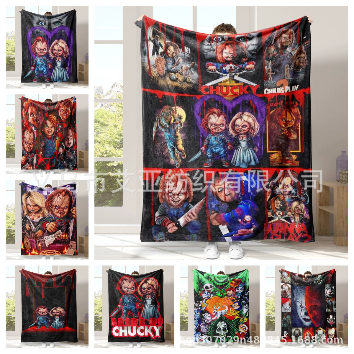 Хэллоуин фильм тема ужасов Ghost Bwa клоун фланелевый цветочный одеяло декоративное одеяло одеяло на заказ