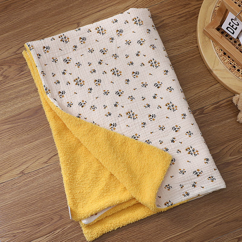 (OPP 가방) 작은 노란색 꽃 담요 [노란색 바닥]