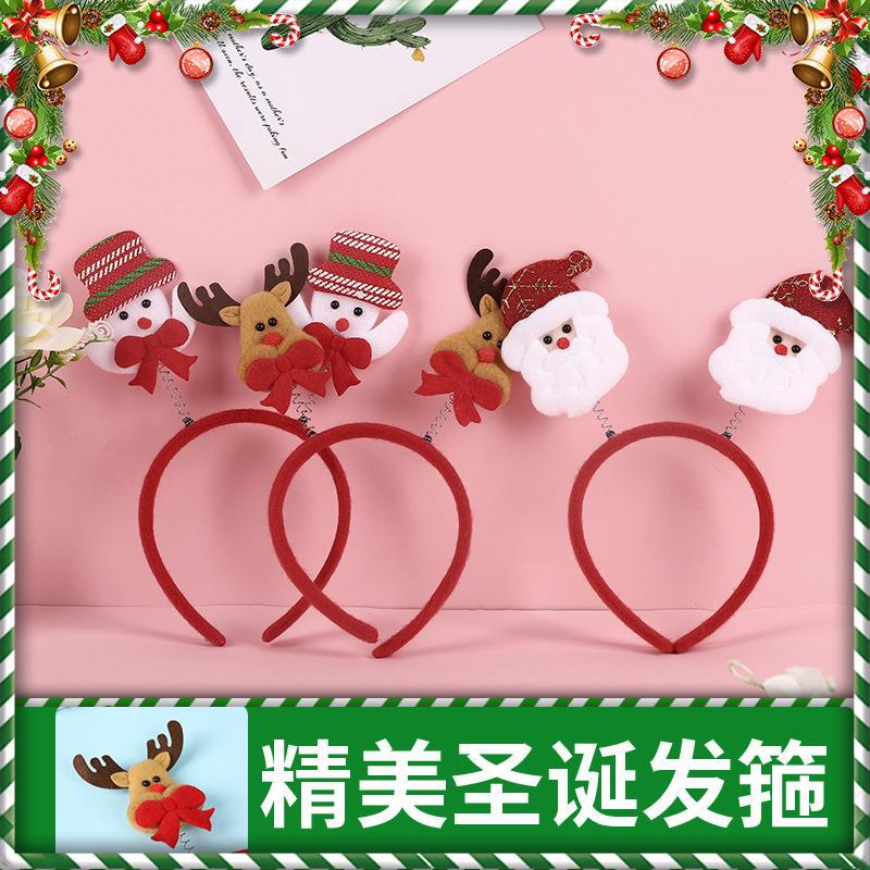 Christmas Hair hoop Sell ​​Meng Hairdressing Cartoon Antlers Ears Snowman Santa Claus Head hoop festival Evening party ornament