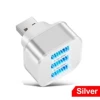 Silver USB three-point charging head