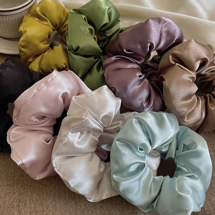 绵绵泡芙枕头大肠发圈女高级感充气棉缎面头绳扎丸子头发绳发饰|undefined