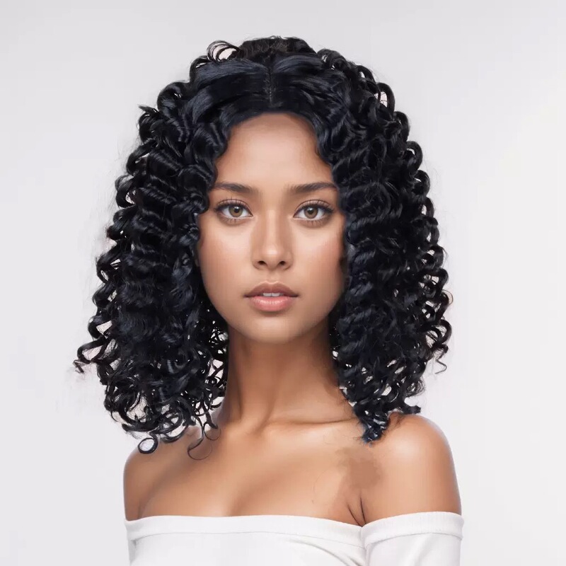 Fashionable European and American Wigs, High-Temperature Synthetic Short Hair Wigs for Women, African Black Curly Hair, Foreign Trade Fashionable European and American Wigs, High-Temperature Synthetic Short Hair Wigs for Women, African Black Curly Hair, Foreign Trade