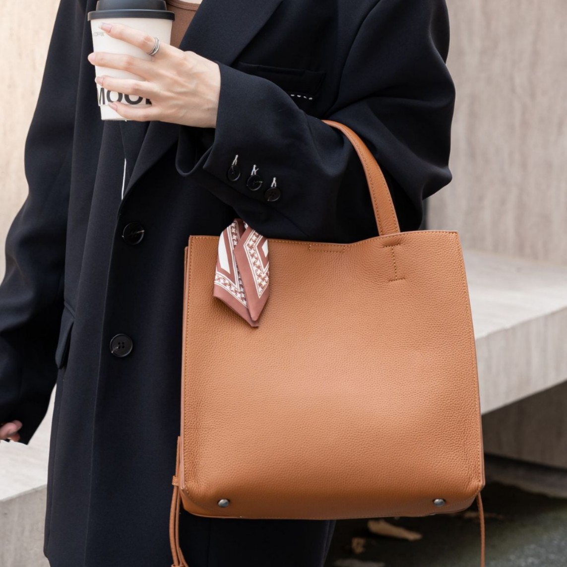 TOGO头层牛皮单肩女包大容量斜挎托特包妈咪袋时尚简约购物袋包包