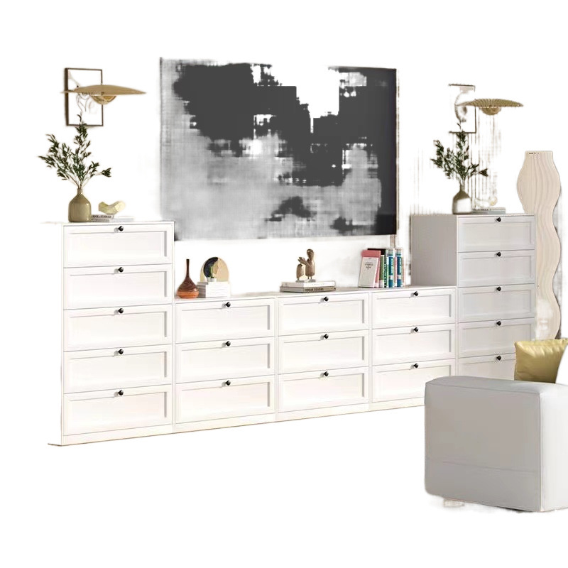 Gabinete de cajón simple de acero armario multicapa armario de almacenamiento armario de dormitorio armario lateral de sala de estar armario de almacenamiento multifuncional armario bajo