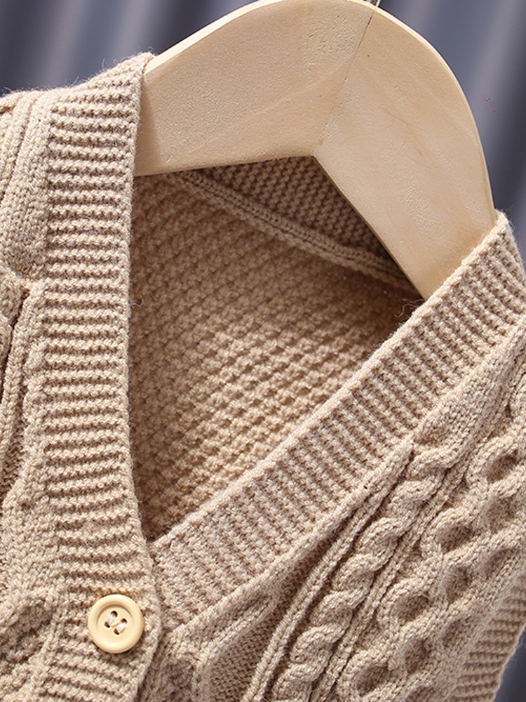 Chaleco de punto dividido para bebé Otoño e Invierno ropa exterior de bebé Chaleco de color sólido chaleco pequeño para chaqueta de niños medianos y pequeños