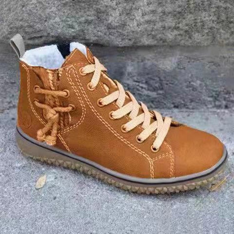 European and American foreign trade large size new snow boots flat heel wool stitching lace Martin boots autumn and winter cotton short boots for women European and American foreign trade large size new snow boots flat heel wool stitching lace Martin boots autumn and winter cotton short boots for women