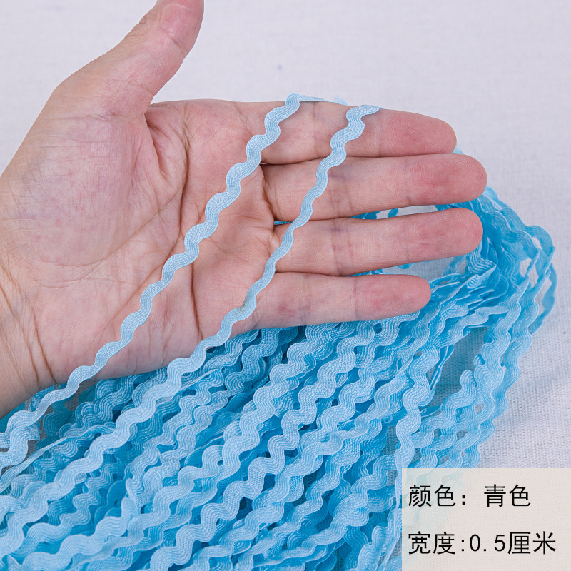 Cinta de polipropileno con diseño de ondas en forma de S, en stock, para accesorios de ropa hechos a mano, cinta marinera, encaje decorativo para cortinas de sofá.