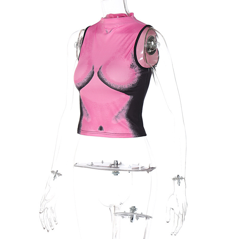 Title 14, Top senza maniche corto con scollo rotondo da d...