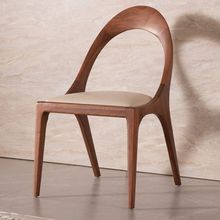 意式餐椅全實木舒適白蠟木休閑椅北歐餐桌書房家具靠背椅子新中式