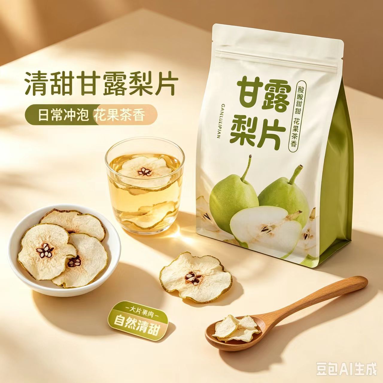 Dried Pear Slices Li Gan Thick Cut Pear Chips for Clearing Tea 100g Loose Bag specifications