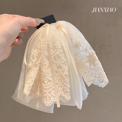 レースリボングリッパーメッシュリボン2025ハイエンド後頭部気質ヘアピン韓国風ポニーテールクリップ