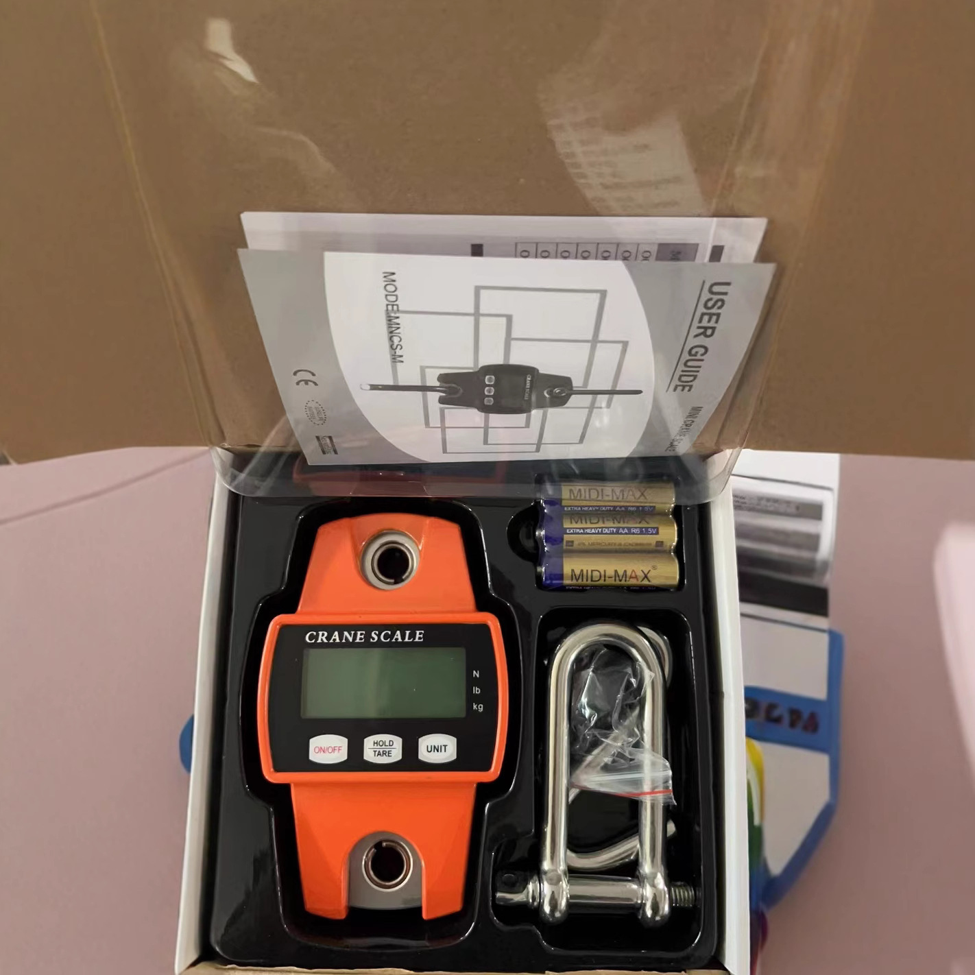 Escala electrónica de 300kg Escala de mano Escala de gancho Escala electrónica de mano