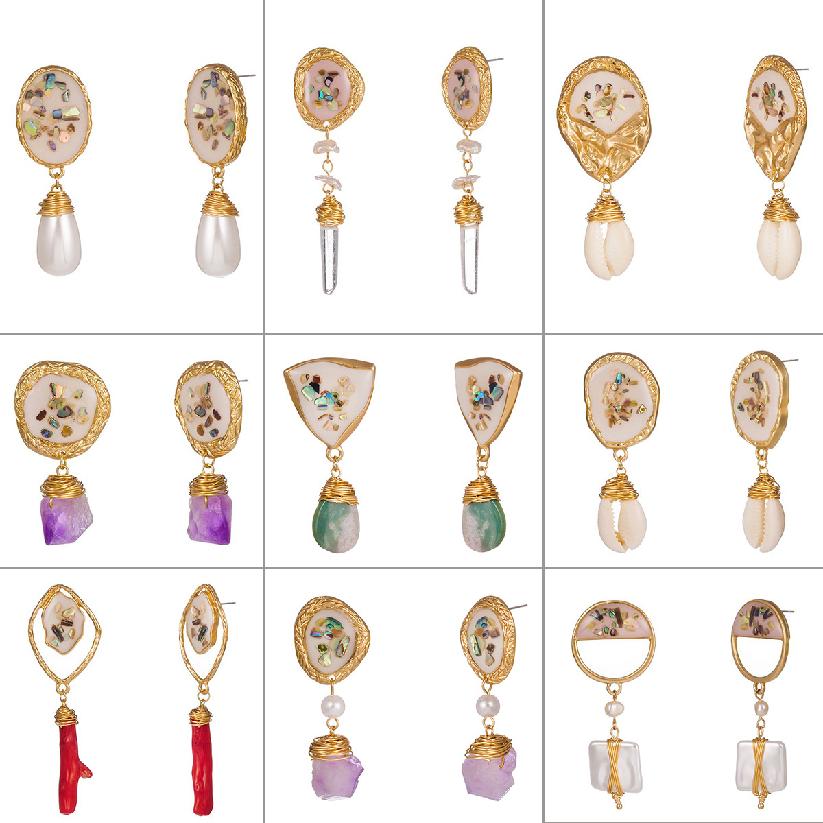 Fashionable cute elegant earrings heart-shaped with zircon