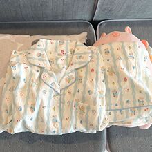 云朵棉睡衣女夏季薄款可爱卡通短袖短裤宽松网红家居服套装可外穿